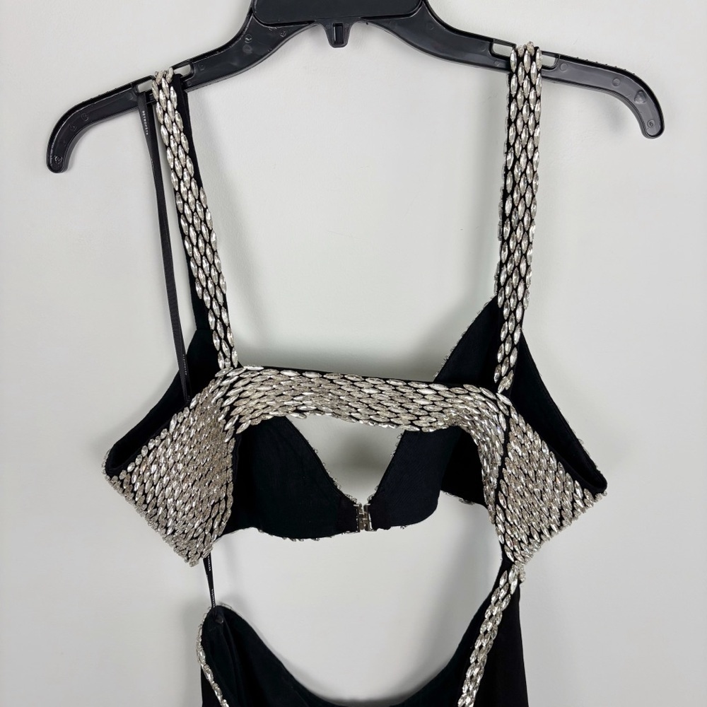 RETROFETE Fernanda Dress in Black & Silver Size L - Picture 7 of 15
